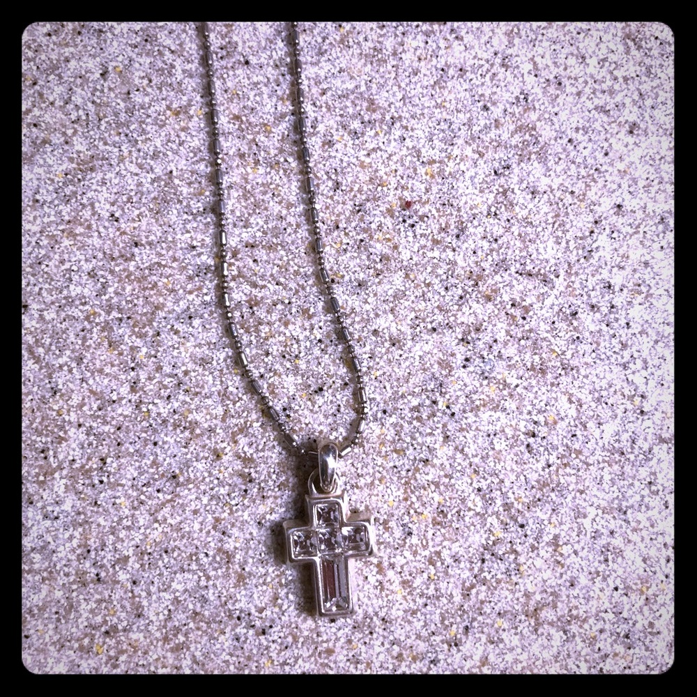 Brighten cross necklace. Sterling silver